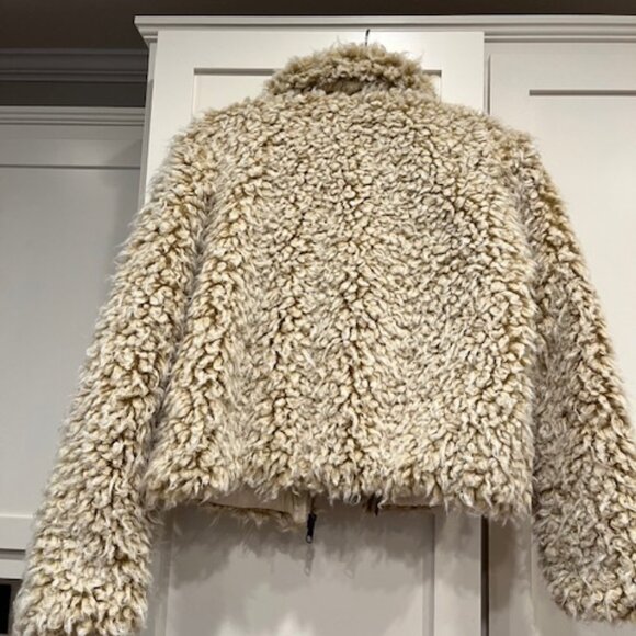 Anthropologie Brenna Faux Fur Jacket, Cream, Size Small - Picture 4 of 4